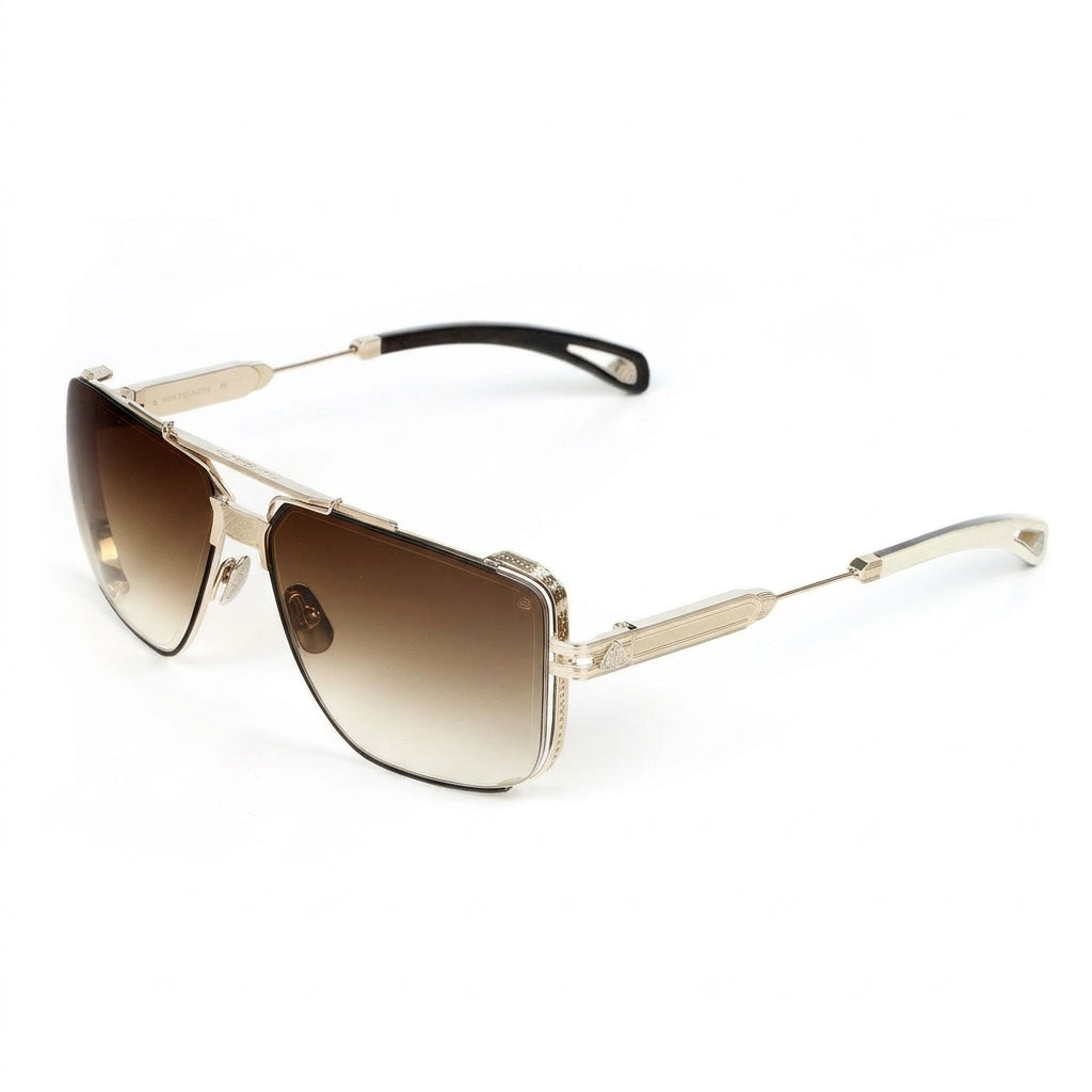 Maybach THE DAWN I Unisex Champagne Gold & Black Luxury Sunglasses