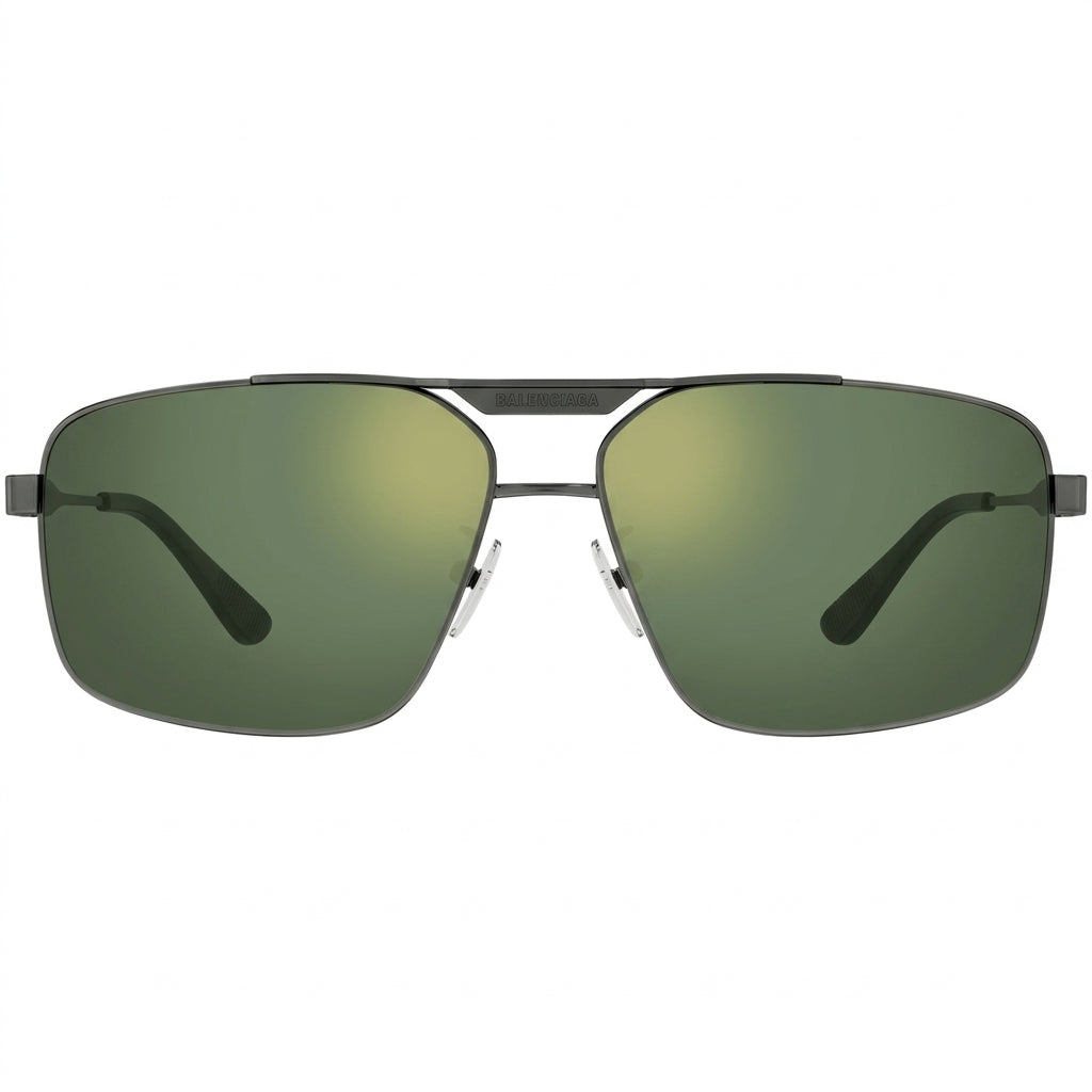 Balenciaga Unisex Tag 2.0 Gunmetal / Green Sunglasses