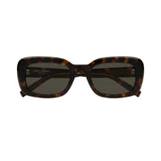 Saint Laurent SL M130 Women Pillowed Rectangular Dark Havana Sunglasses