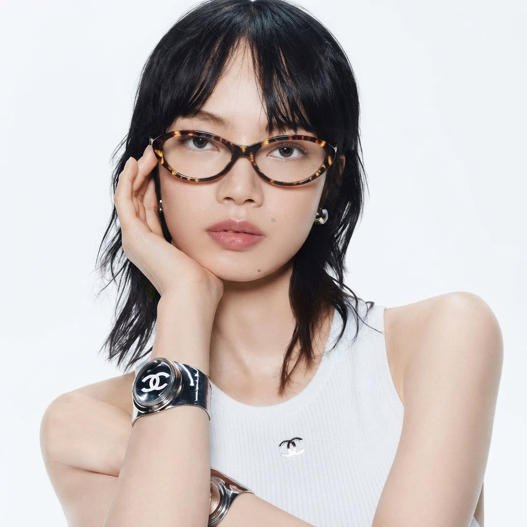 Chanel Women Oval Dark Tortoise Eyeglasses