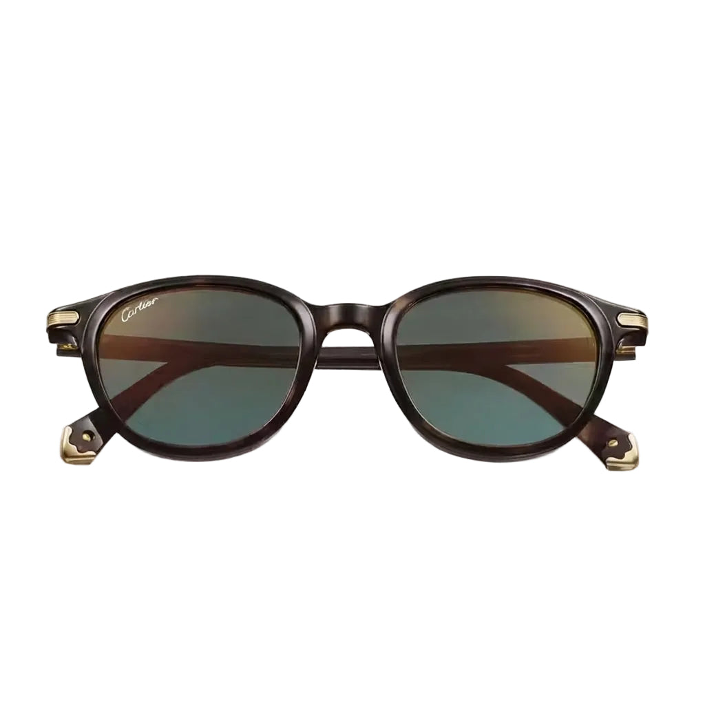 Cartier Première de C Men Tortoiseshell Green & Gold Sunglasses