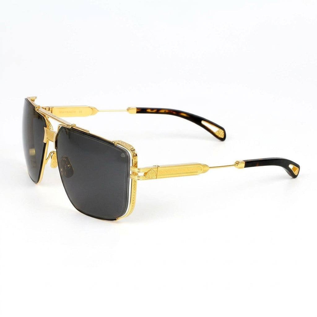Maybach THE DAWN I Unisex 24K Champagne Gold & Black Luxury Sunglasses