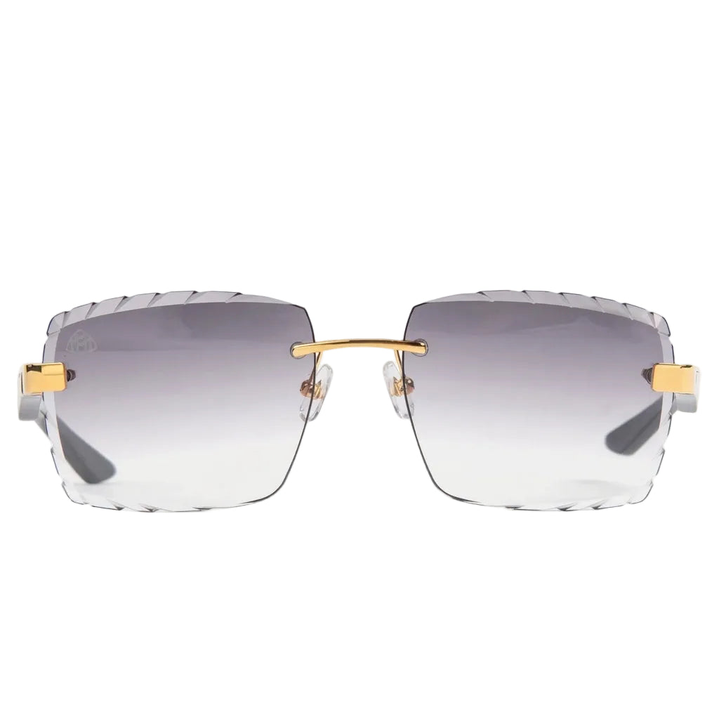 Maybach The Artist III Unisex P-WCW-Z25 Black/Grey Diamond-Cut Rimless Luxury Sunglasses