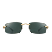 Cartier Elongated C de Motif Men Rimless Green Sunglasses