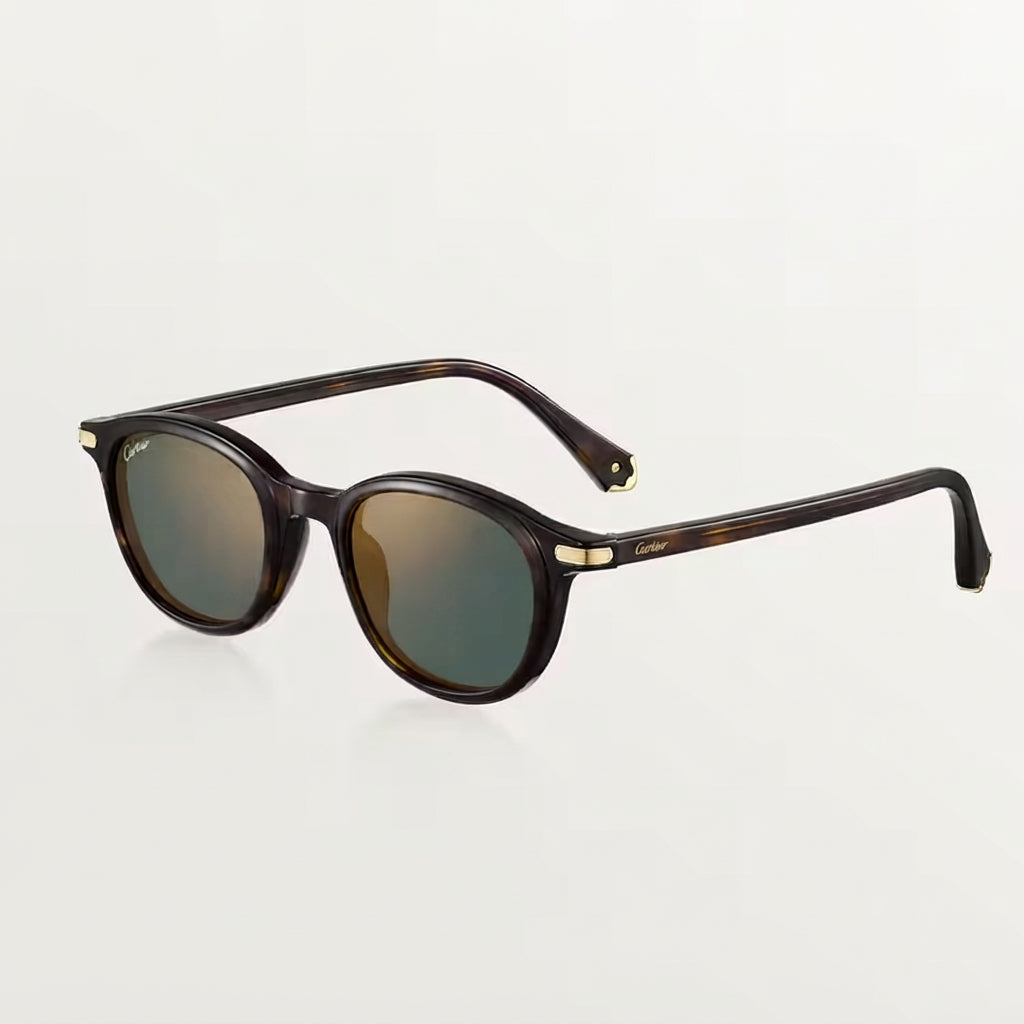 Cartier Première de C Men Tortoiseshell Green & Gold Sunglasses