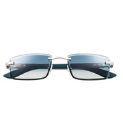 Cartier Elongated C de Motif Men Rimless Blue Gradient Sunglasses