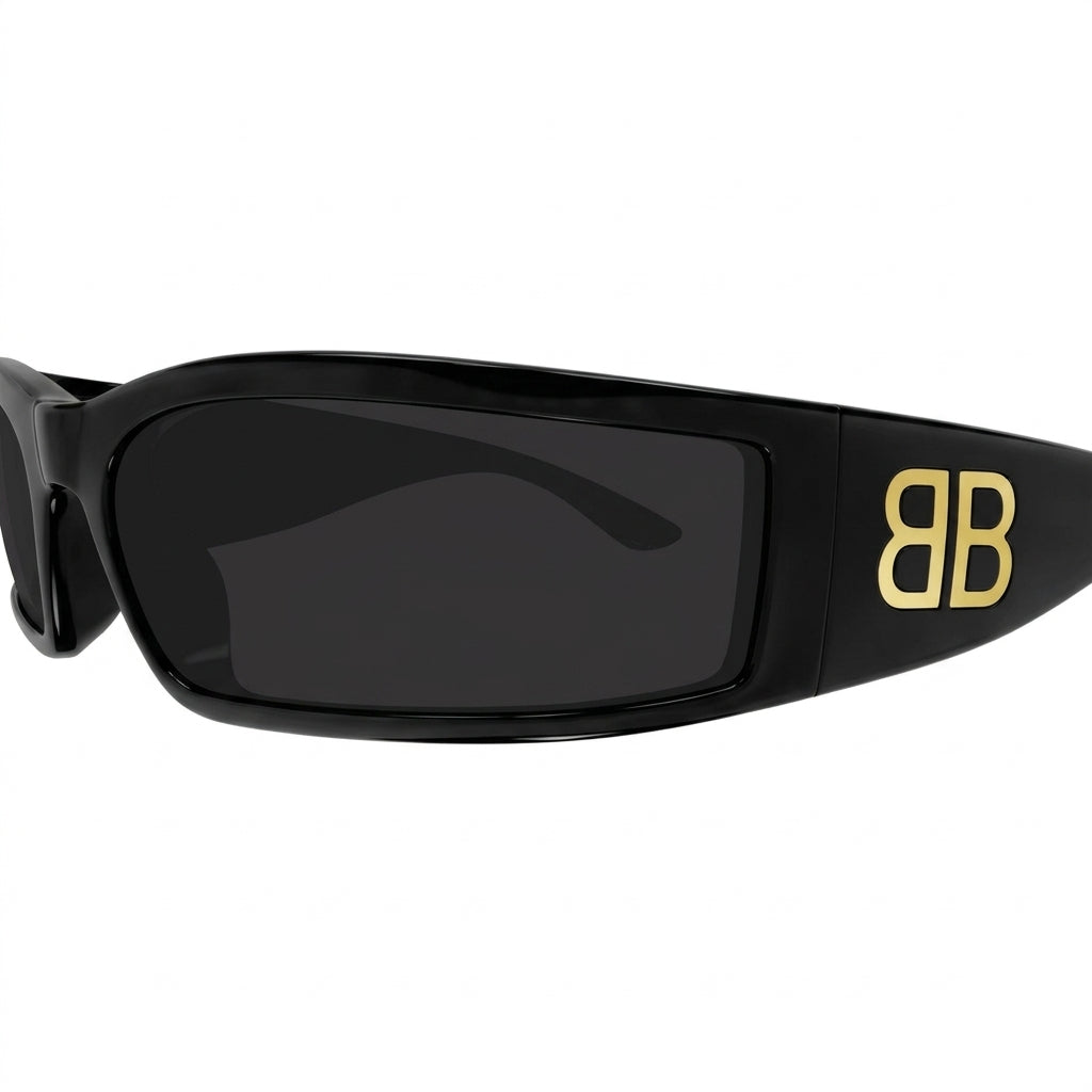 Balenciaga Unisex BB0458S Sunset Rectangle Black / Grey Sunglasses