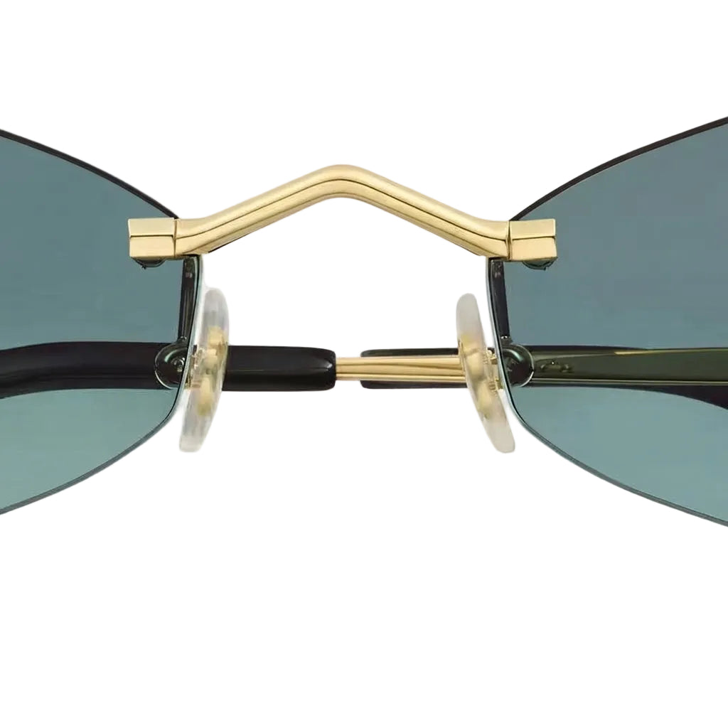 Cartier Panthère de Unisex Rimless Hexagonal Blue Gradient Tint Sunglasses