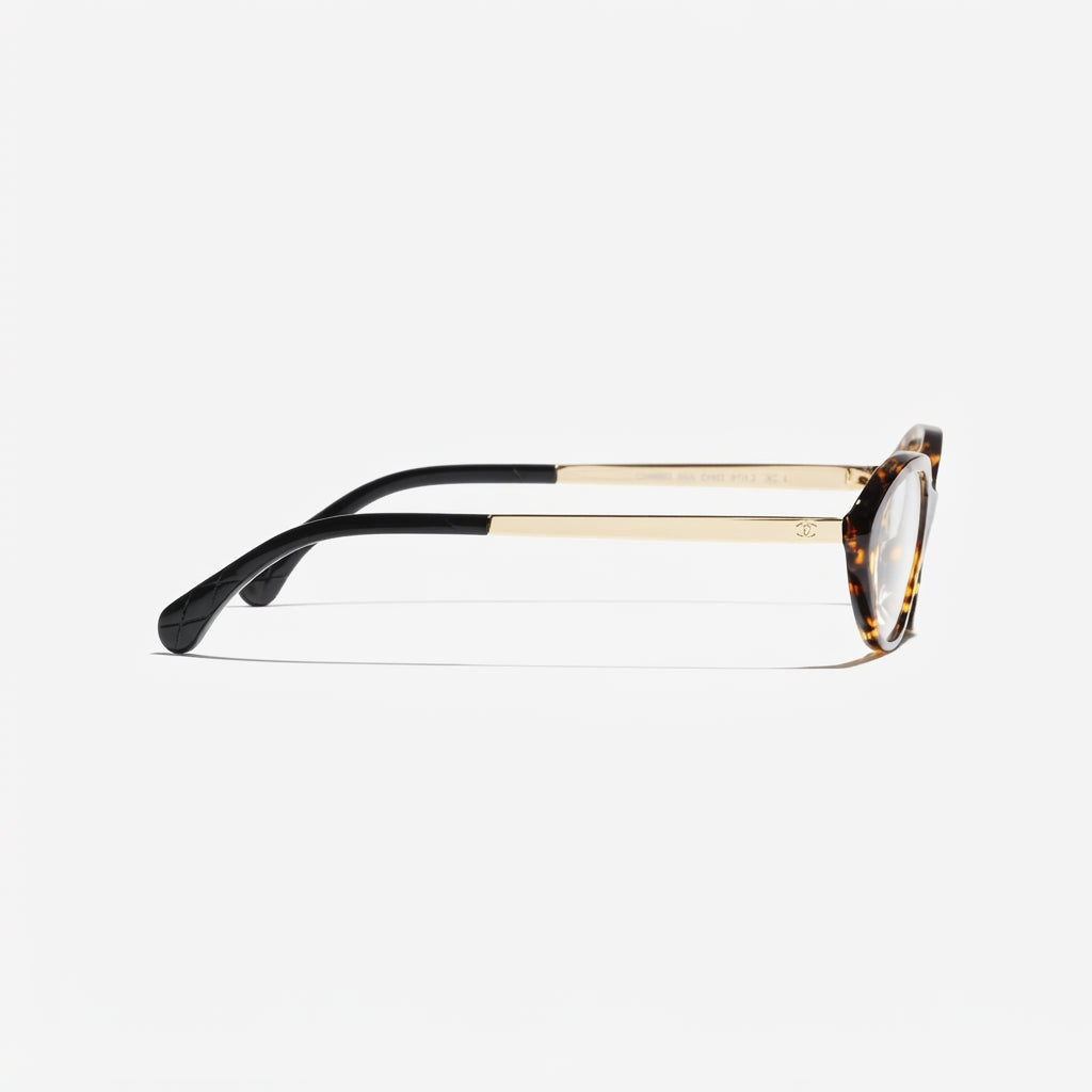 Chanel Women Oval Dark Tortoise Eyeglasses