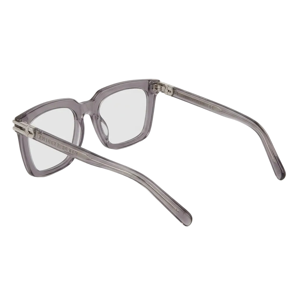 Philipp Plein Men VPP115M 04AR Transparent Dark Grey Eyeglasses