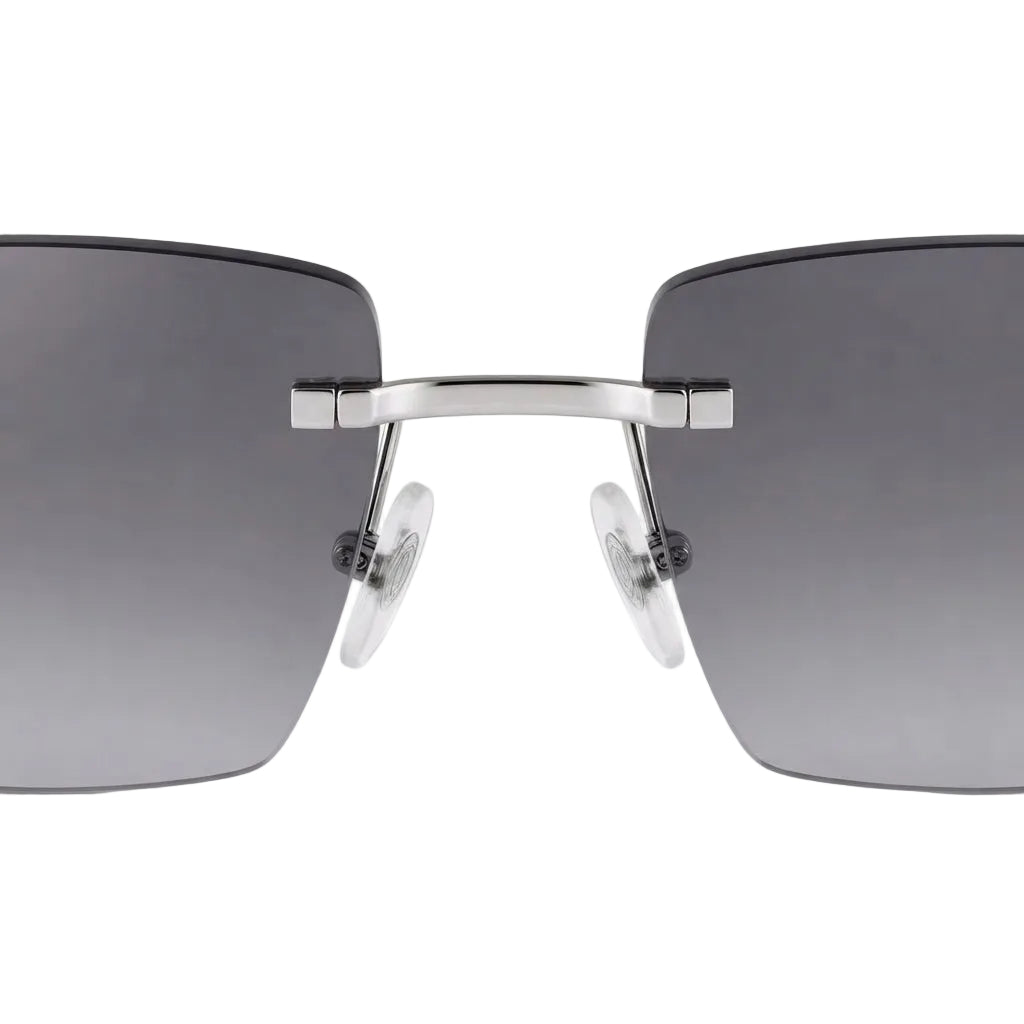 Cartier Panthère De Rimless Unisex Rectangle Grey Gradient Sunglasses