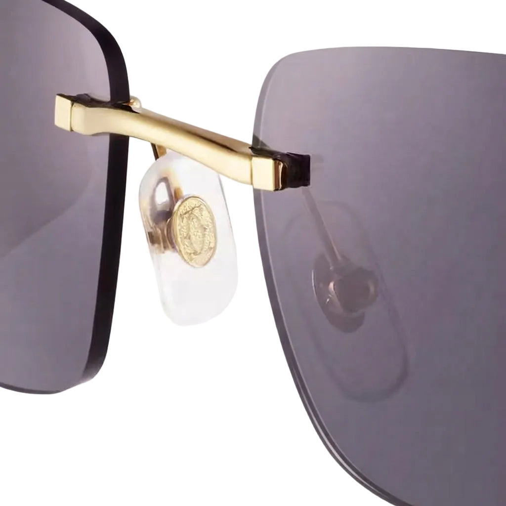 Cartier Panthère de C Unisex Rectangular Rimless Gradient Grey Sunglasses