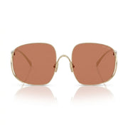 Miu Miu Women MU A57S Oversized Square Pale Gold / Brown Sunglasses 
