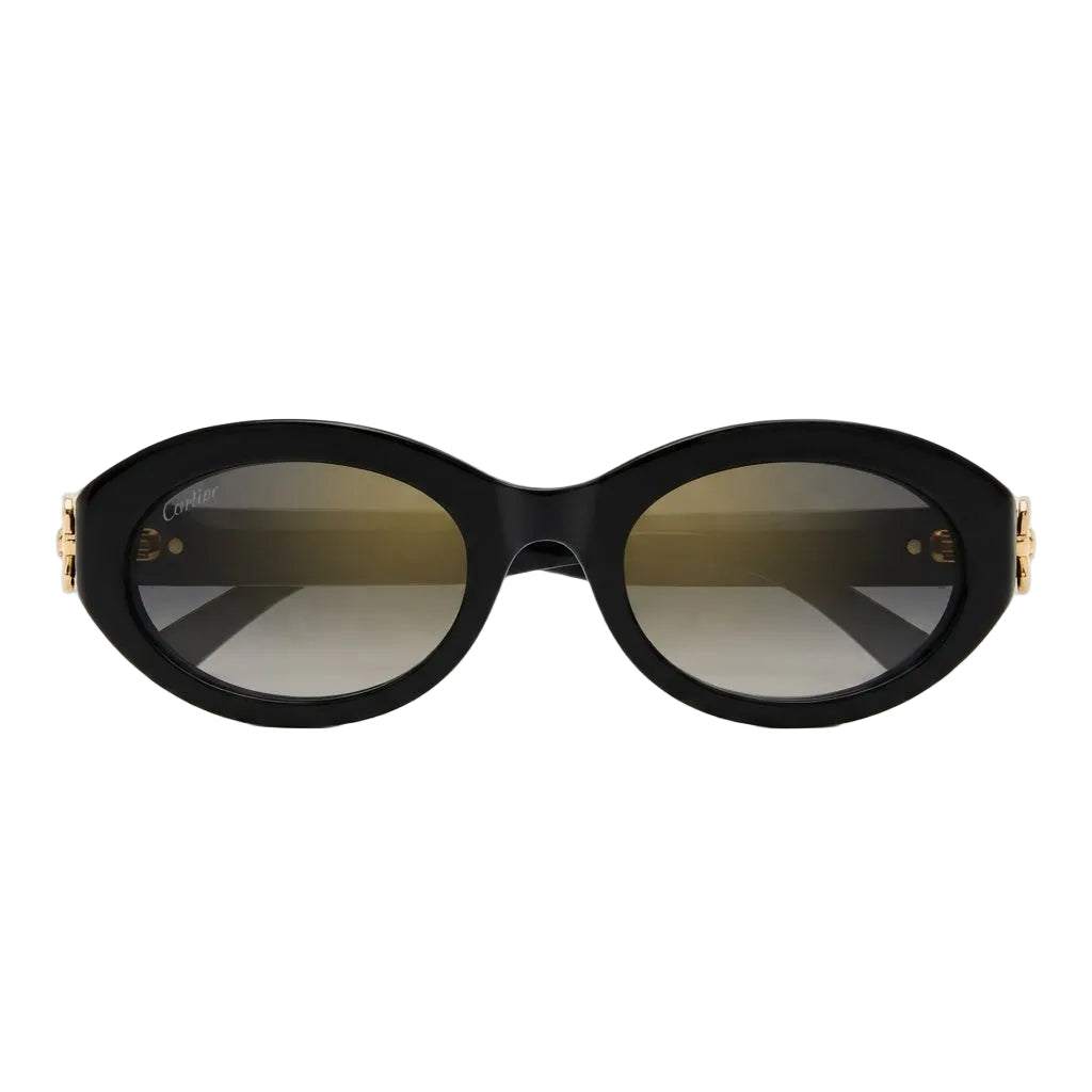 Cartier Signature C de Motif Women Black Sunglasses