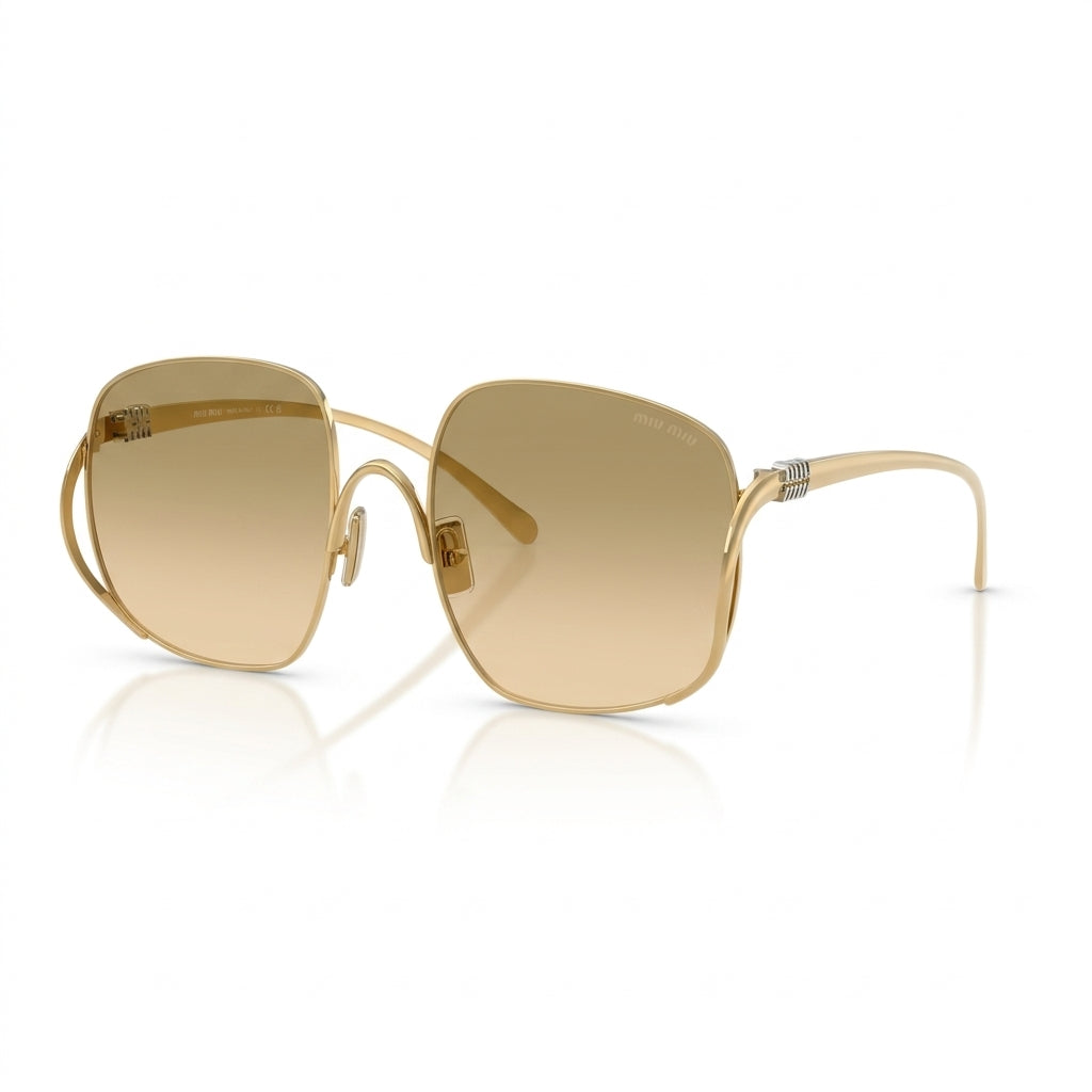 Miu Miu Women's MU A57S Oversized Square  Gold / Camomilla Yellow Gradient Sunglasses