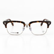 Chrome Hearts Unisex Tortoise Shell Titanium Semi-Rimless Optical Frames