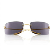 Cartier Panthère de C Unisex Rectangular Rimless Gradient Grey Sunglasses