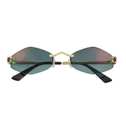 Cartier Panthère de Unisex Rimless Hexagonal Blue Gradient Tint Sunglasses