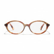 CHANEL Women’s Optical Oval Dark Tortoise Eyeglasses