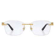 Cartier Panthère de C Unisex Rimless Optical Glasses Gold Finish Temple