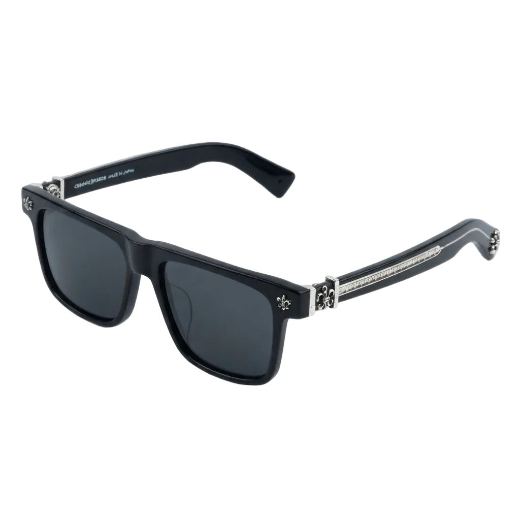 Chrome Hearts Unisex Box Lunch-A 1855 Black & Silver Gothic Sunglasses