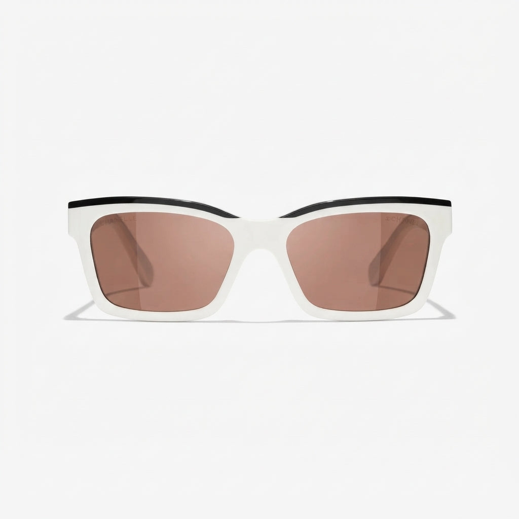 Chanel Women Square White & Black Sunglasses