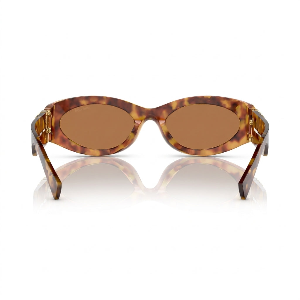 Miu Miu Women MU 11WS Glimpse Oval Havana / Brown Sunglasses
