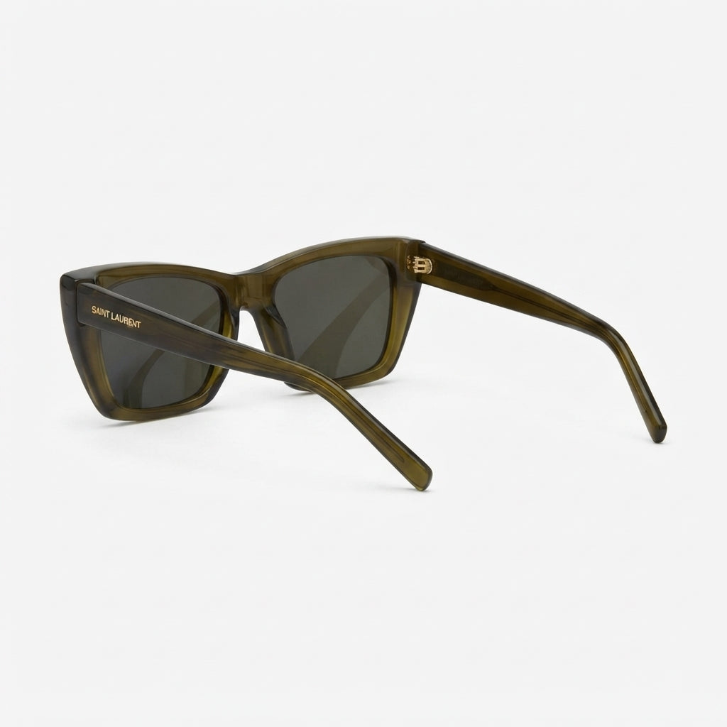 Saint Laurent Women SL 276 Mica Plump Transparent Khaki Sunglasses