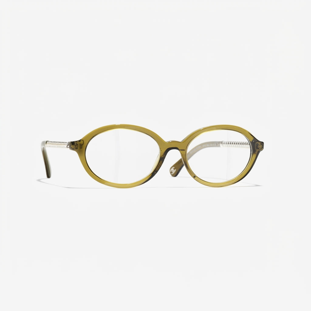 Chanel Women Optical Oval Yellow Eyeglasses