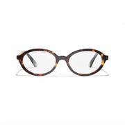 Chanel Women Optical Oval Brown Tortoise Eyeglasses