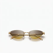 Cartier Clash de C Women Rimless Studded Temple Yellow Gradient Sunglasses