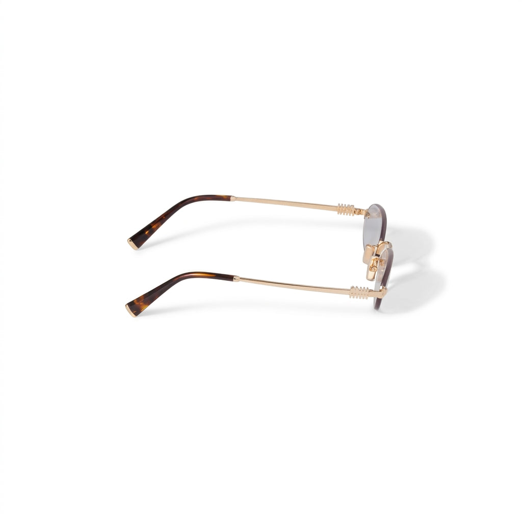 Miu Miu Women Rimless Oval Blue-Ray Transparent Sunglasses