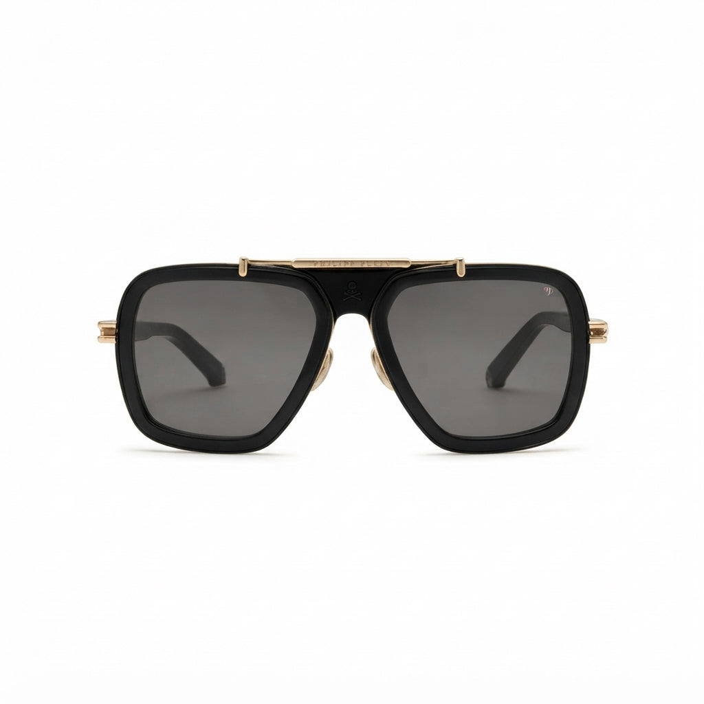 Philipp Plein Plein Icon SPP109V (700K) Men's Black Square Sunglasses
