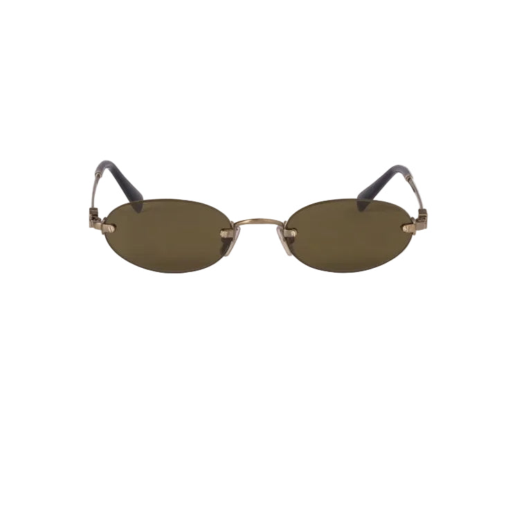 Miu Miu Women Rimless Oval Loden Green Sunglasses 