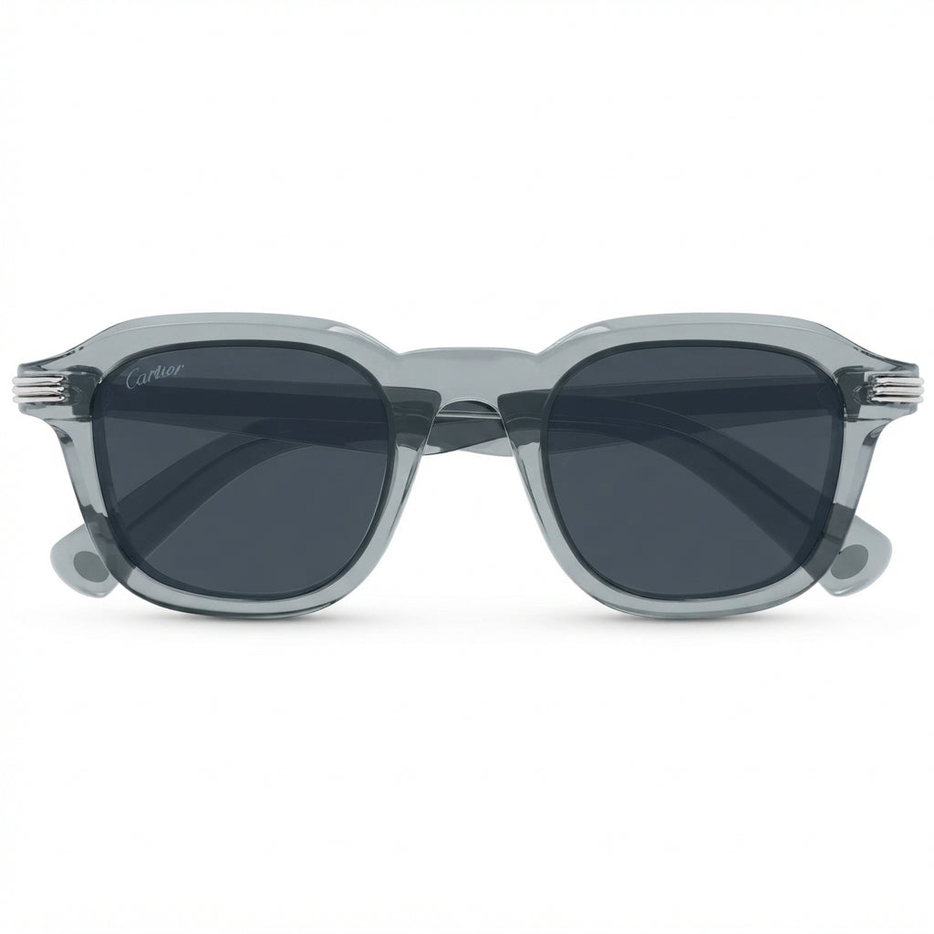 Cartier Première de C Men Square Crystal Blue Sunglasses