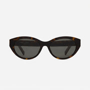 Saint Laurent Women SL M148/F Rounded Cat-Eye Dark Havana, Silver / Grey Sunglasses