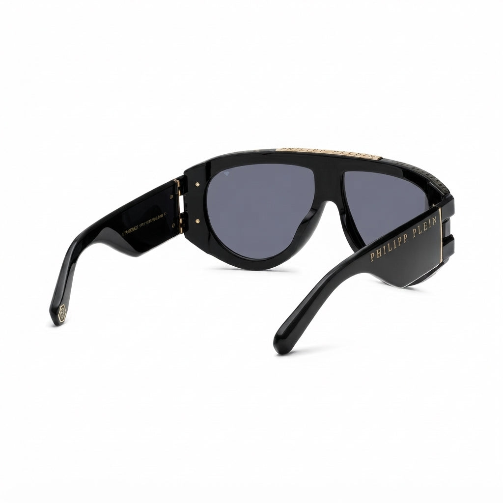 Philipp Plein Men's SPP127M Aviator Black / Grey Sunglasses