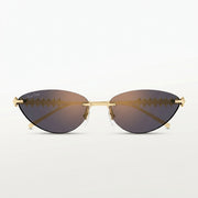 Cartier Clash de C Women Rimless Studded Temple Pink-Grey Gradient Sunglasses