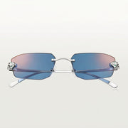 Cartier Panthère de Women Rimless Rectangular Blue Sunglasses