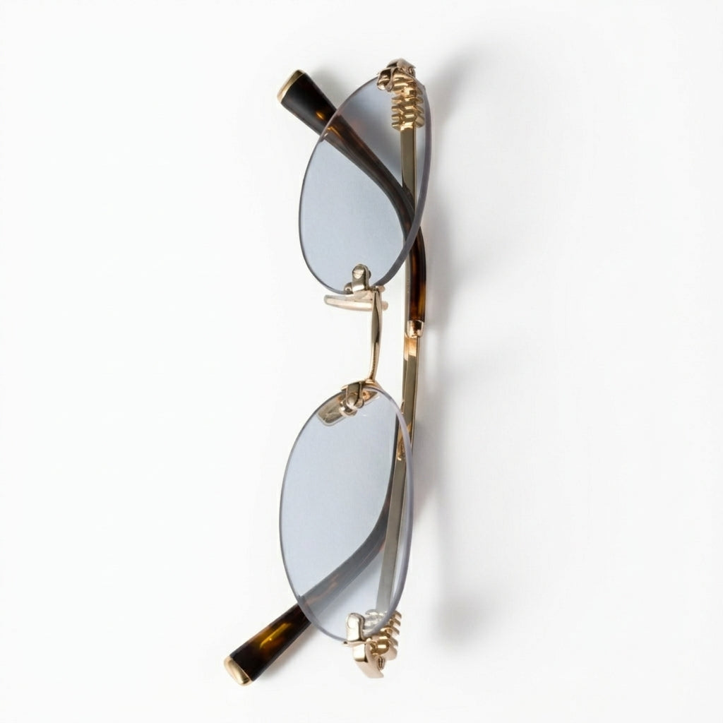 Miu Miu Women Rimless Oval Blue-Ray Transparent Sunglasses