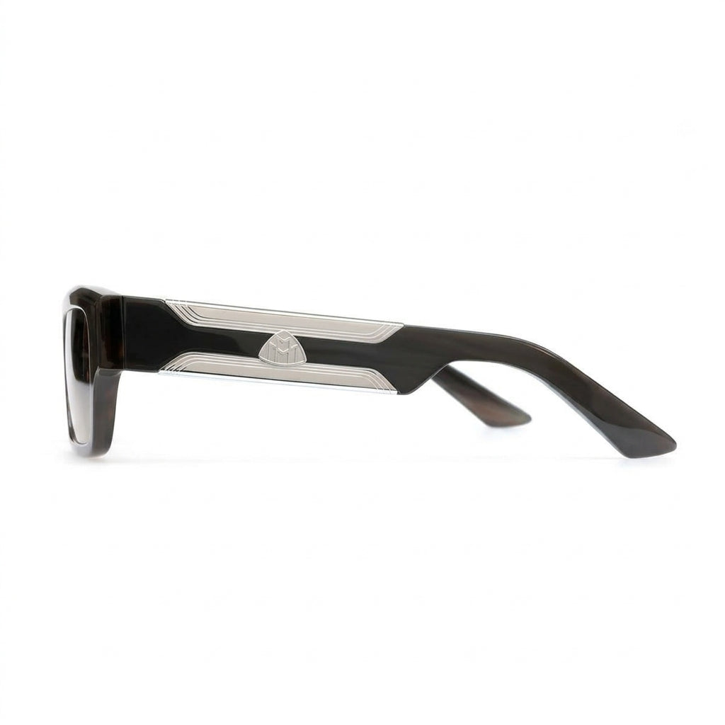 Maybach THE BLAZE I Luxury Coffee Buffalo Horn Palladium / Umber Brown Gradient Sunglasses