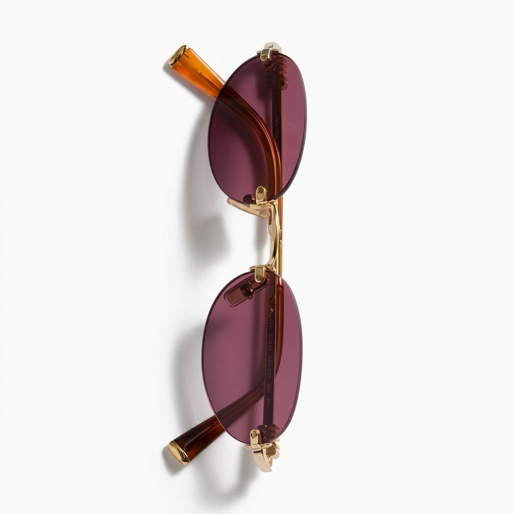 Miu Miu Women Rimless Oval Ruby Sunglasses