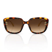 Miu Miu MU A08S Women Oversized Square Shield  Honey Tortoise / Brown Gradient Sunglasses 