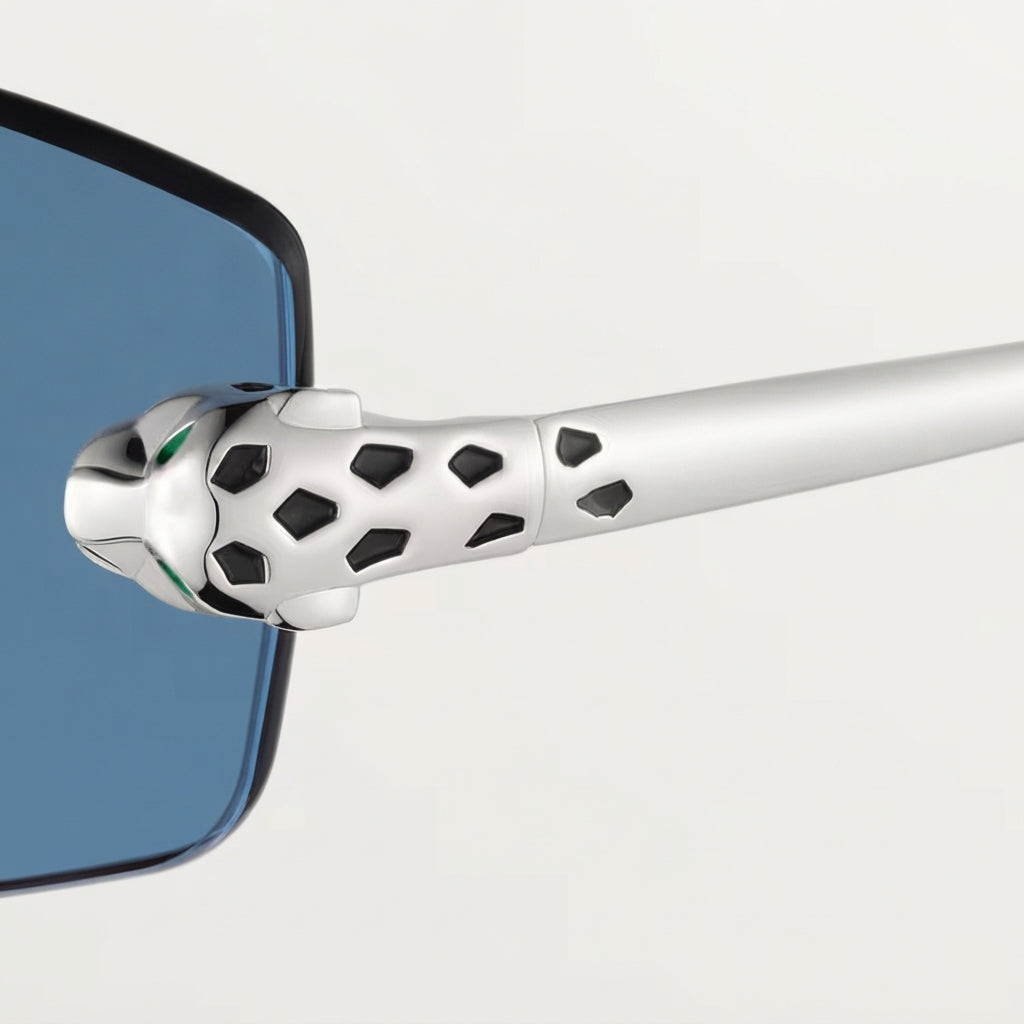 Cartier Panthère de Women Rimless Rectangular Blue Sunglasses
