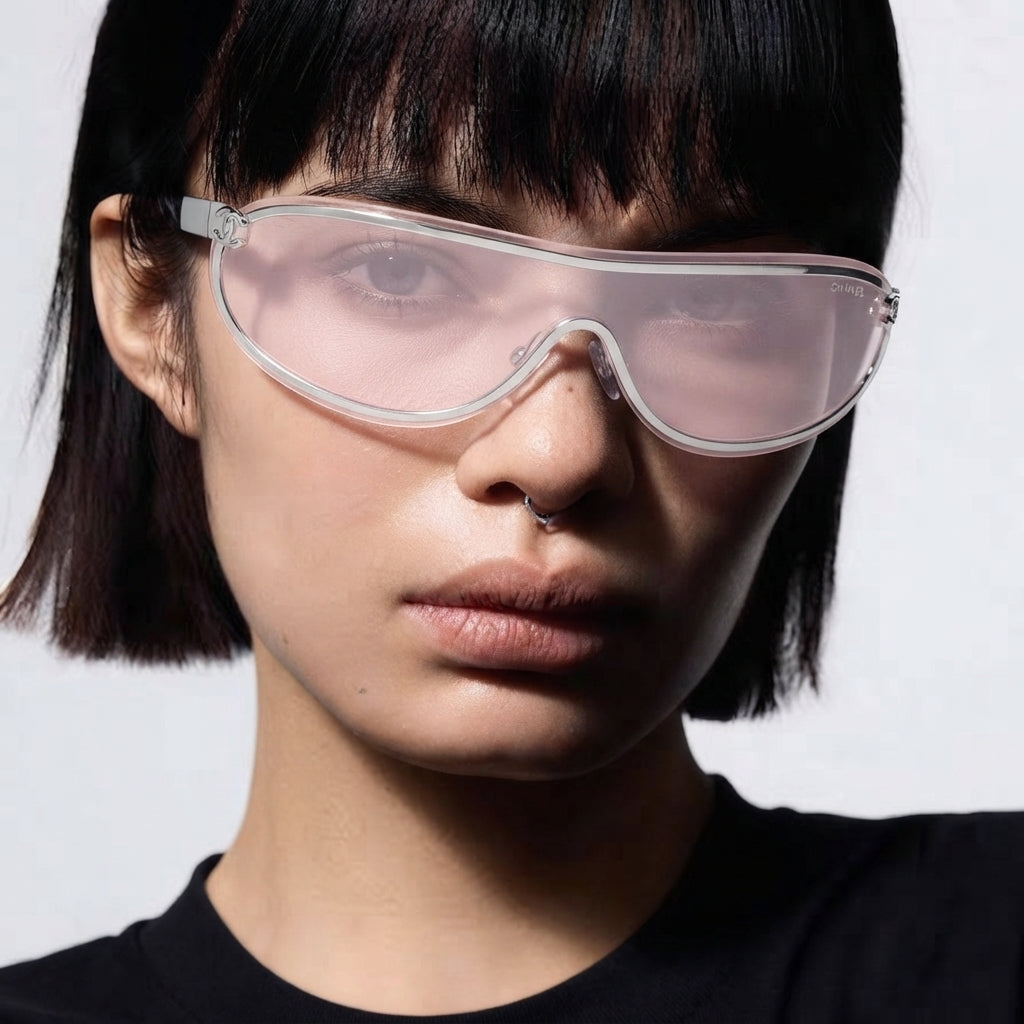 Chanel Women’s Shield Pink Sunglasses