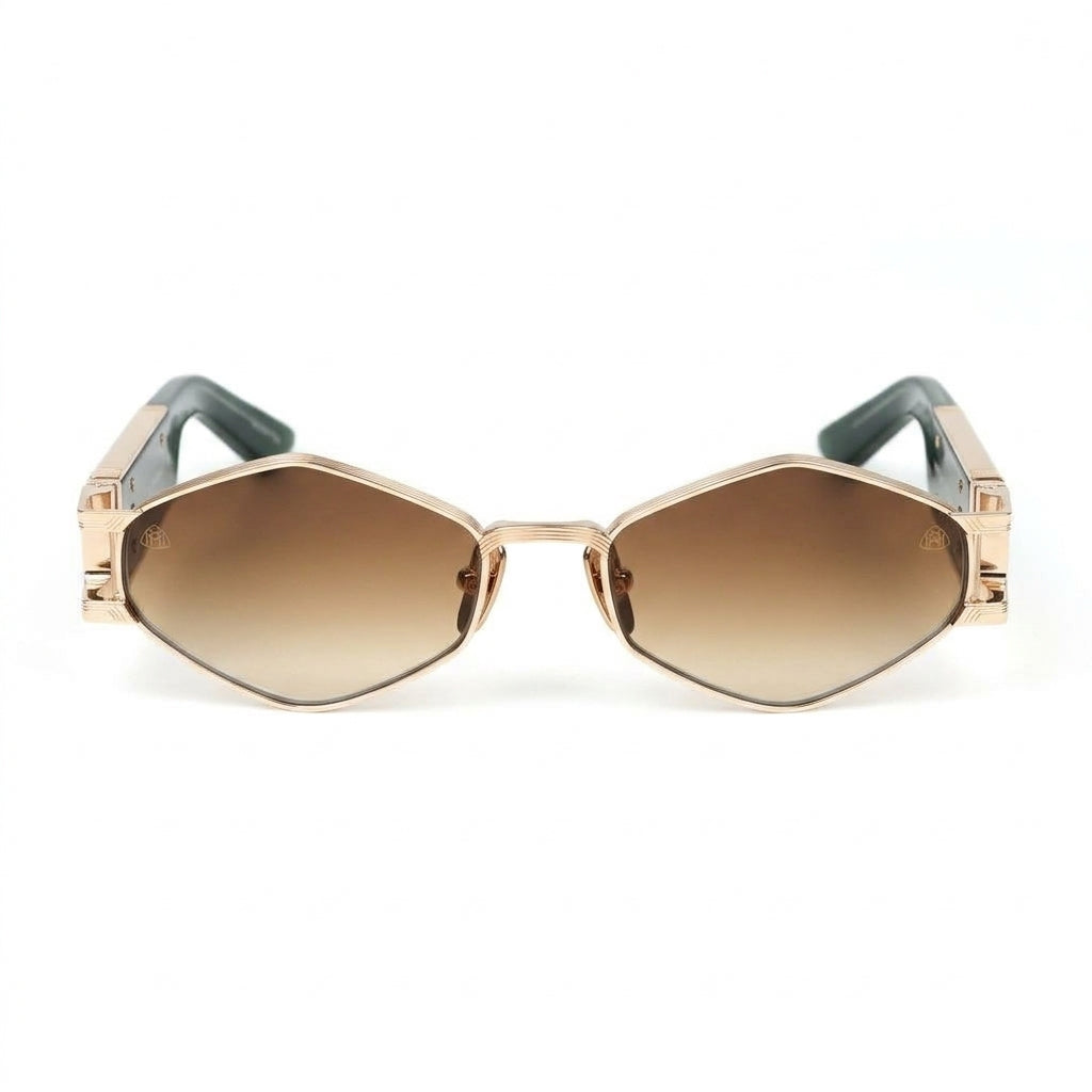 Maybach The Driver II (DRI-02) Men 22K Mellow Gold / Light Bronze Gradient Sunglasses