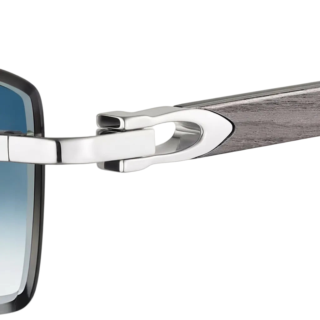 Cartier Elongated C de Motif Men Rimless Blue Gradient Sunglasses