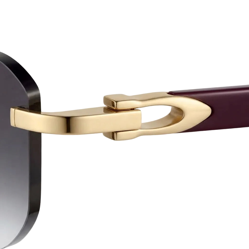 Cartier Elongated C de Motif Men Rimless Brown Gradient Sunglasses