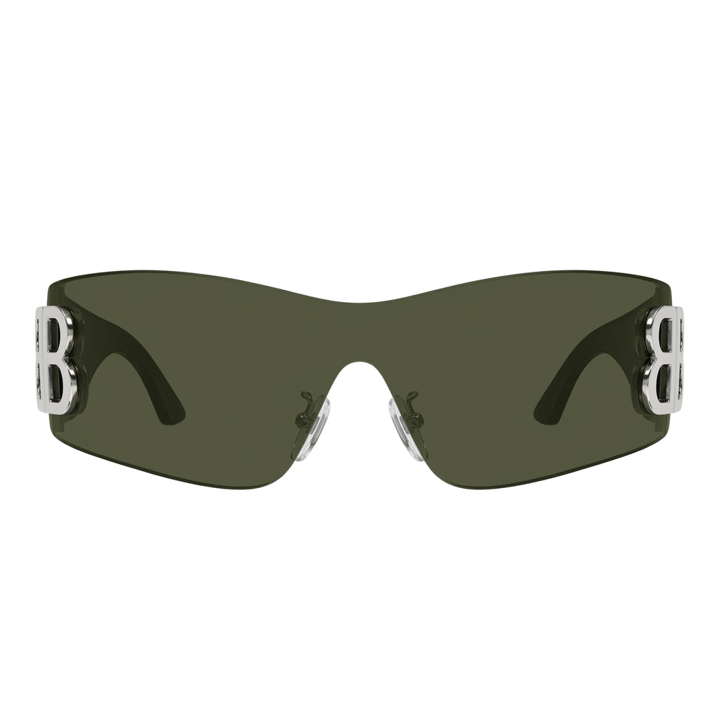 Balenciaga Unisex BB0359S Bossy Mask Shield Green Sunglasses