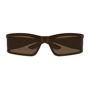 Balenciaga Unisex BB0458S Sunset Rectangle Brown / Silver Sunglasses